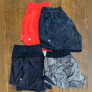 ‼️PRICE FIRM‼️🍋LIKE NEW Lululemon 4 Pc Hottie Hot  Shorts